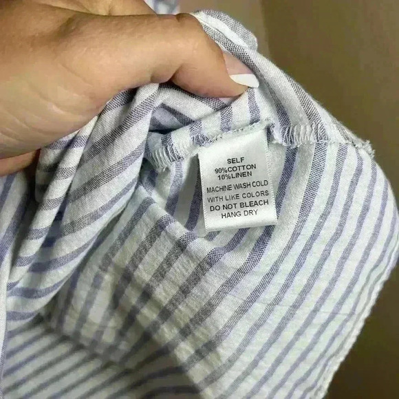 soprano off the shoulder cropped shirt size small linen and cotton blend - Picture 5 of 6